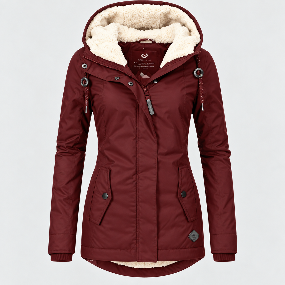 Parka Mujer Impermeable con Forro Borreguito