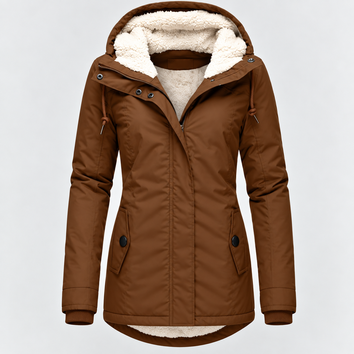 Parka Mujer Impermeable con Forro Borreguito