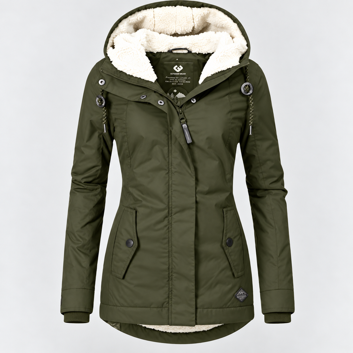 Parka Mujer Impermeable con Forro Borreguito