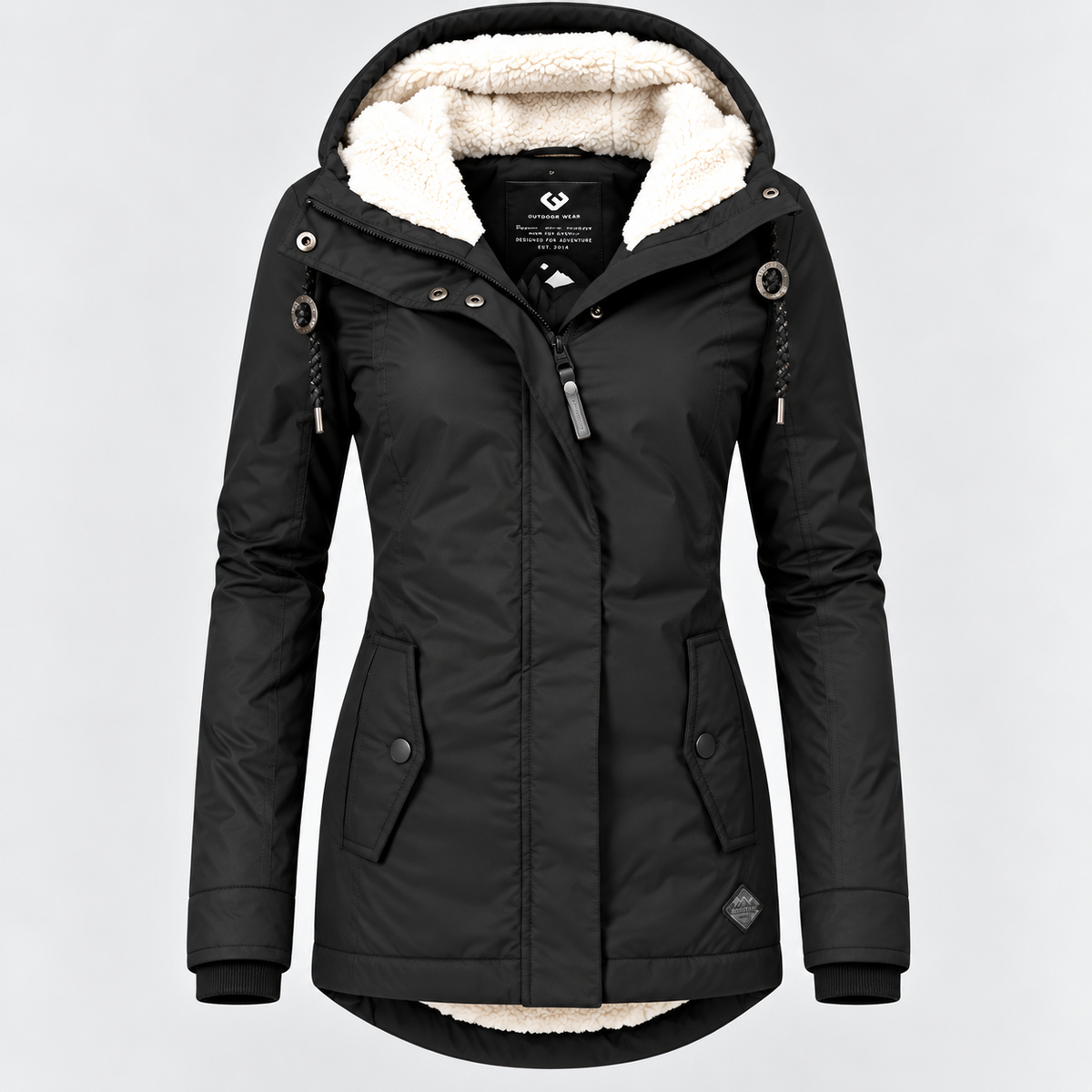 Parka Mujer Impermeable con Forro Borreguito