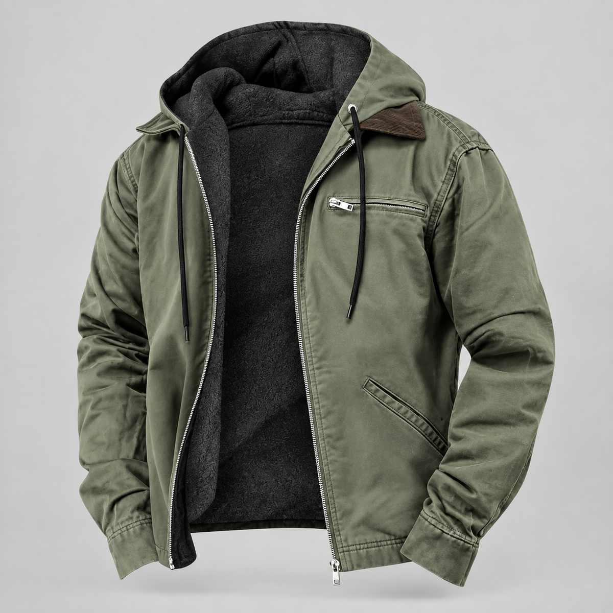Chaqueta Invierno Hombre con Capucha Forrada