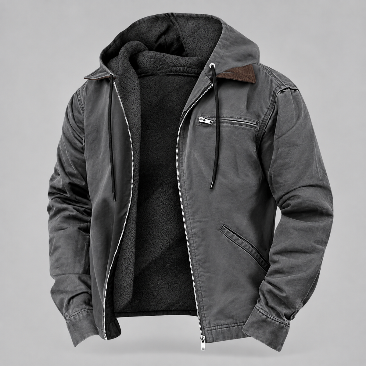 Chaqueta Invierno Hombre con Capucha Forrada