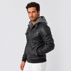 Chaqueta de Cuero Hombre Casual Premium