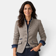 Blazer Mujer Marrón Elegante Entallada Oficina