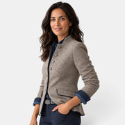Blazer Mujer Marrón Elegante Entallada Oficina