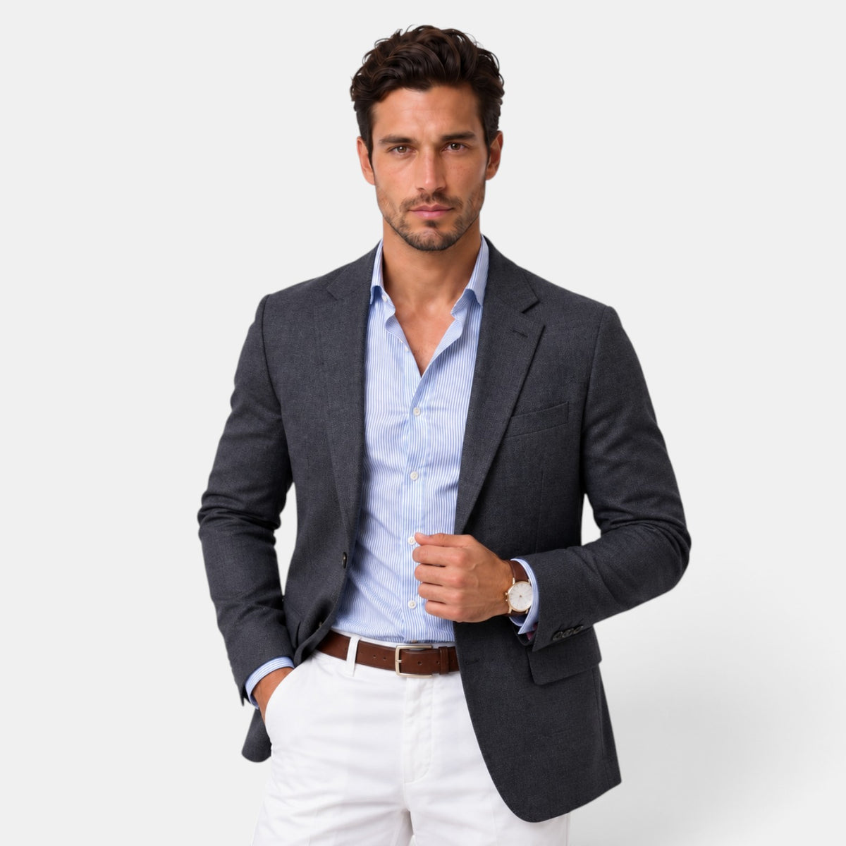 Blazer de Punto Hombre Elegante Casual