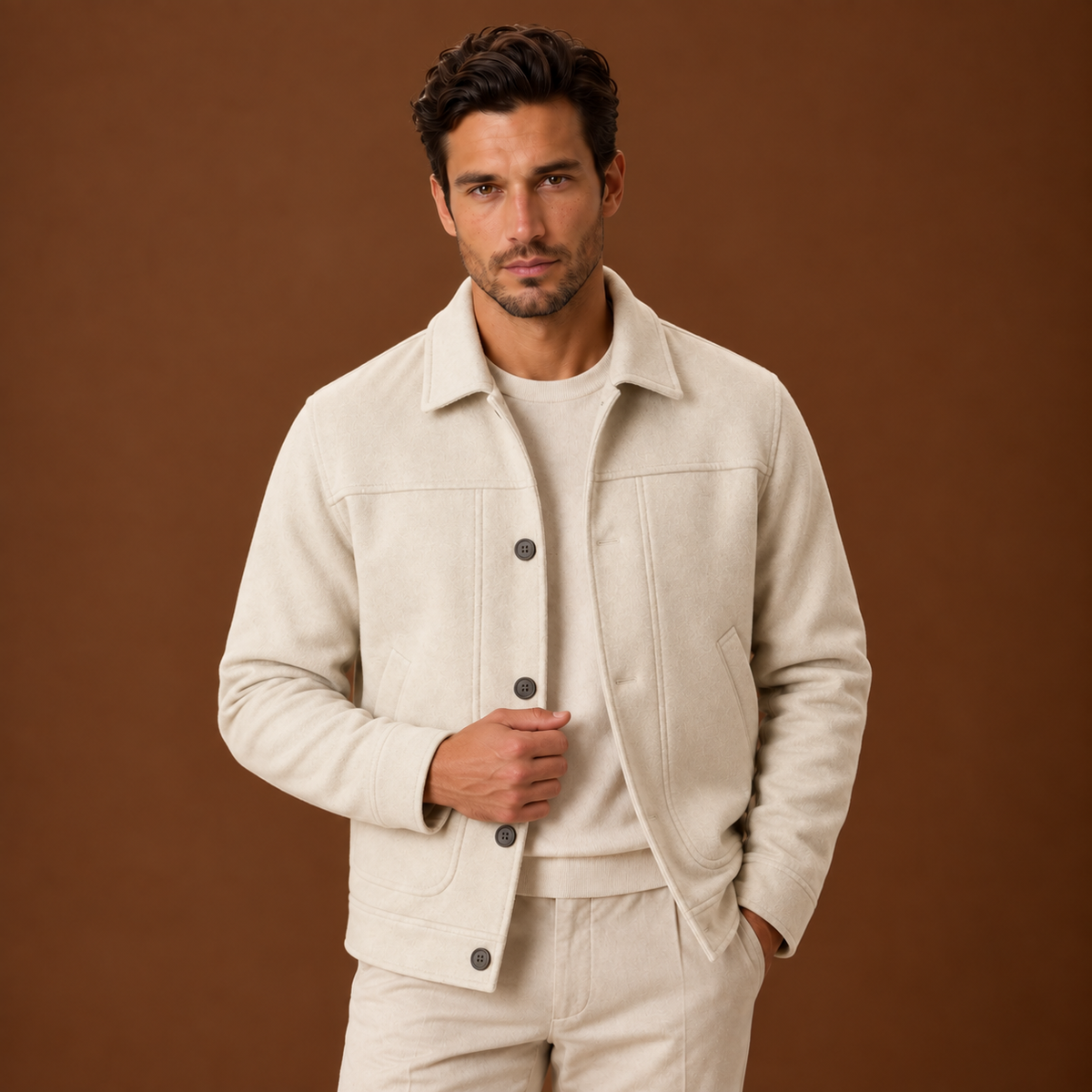 Chaqueta Casual Hombre con Botones