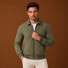 Chaqueta Bomber Hombre Casual con Cremallera