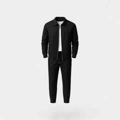 Men's Slim Fit Cotton Jacket and Pants Set - Two-Piece Casual Suit