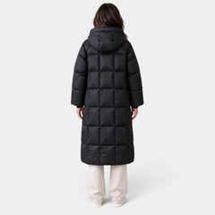 Women's Long Padded Winter Coat with Generous Hood