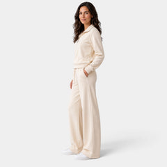 Conjunto Mujer con Media Cremallera y Pantalón Ancho