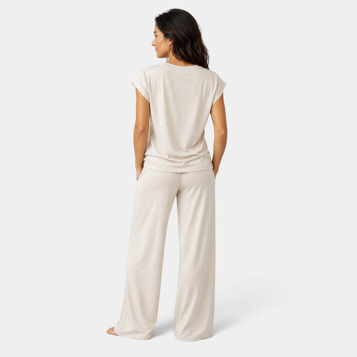 Women's Cap Sleeve Top and Wide-Leg Pants Set