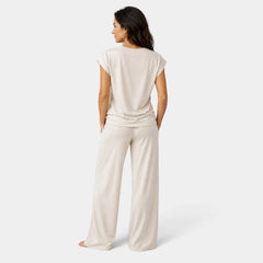 Women's Cap Sleeve Top and Wide-Leg Pants Set