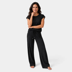 Women's Cap Sleeve Top and Wide-Leg Pants Set