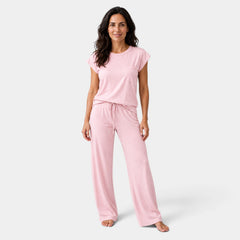 Women's Cap Sleeve Top and Wide-Leg Pants Set