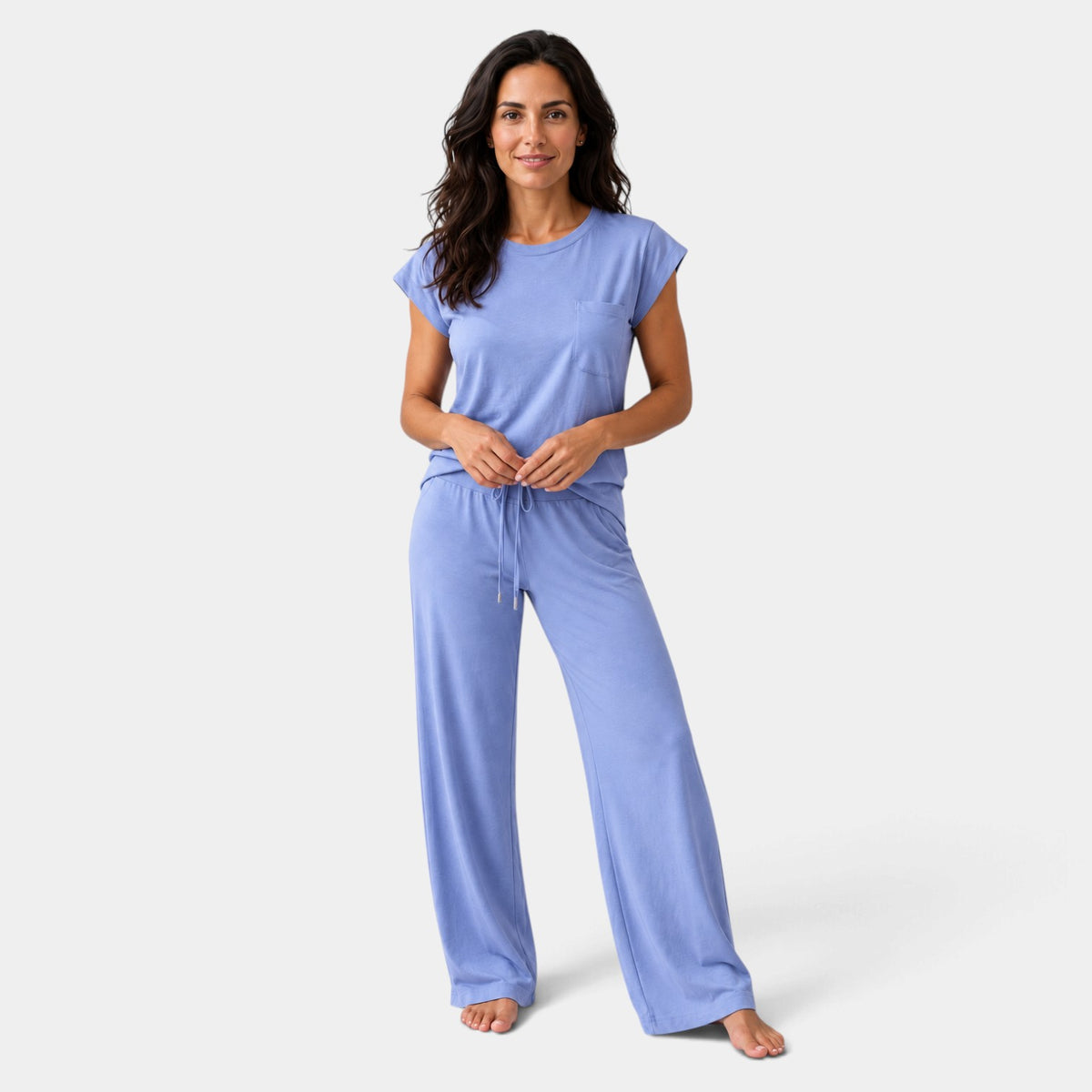 Women's Cap Sleeve Top and Wide-Leg Pants Set