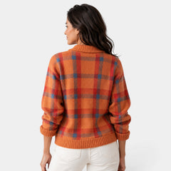 Jersey Mujer de Lana a Cuadros con Botones