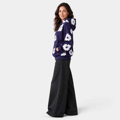 Women's Oversized Floral Print Hoodie