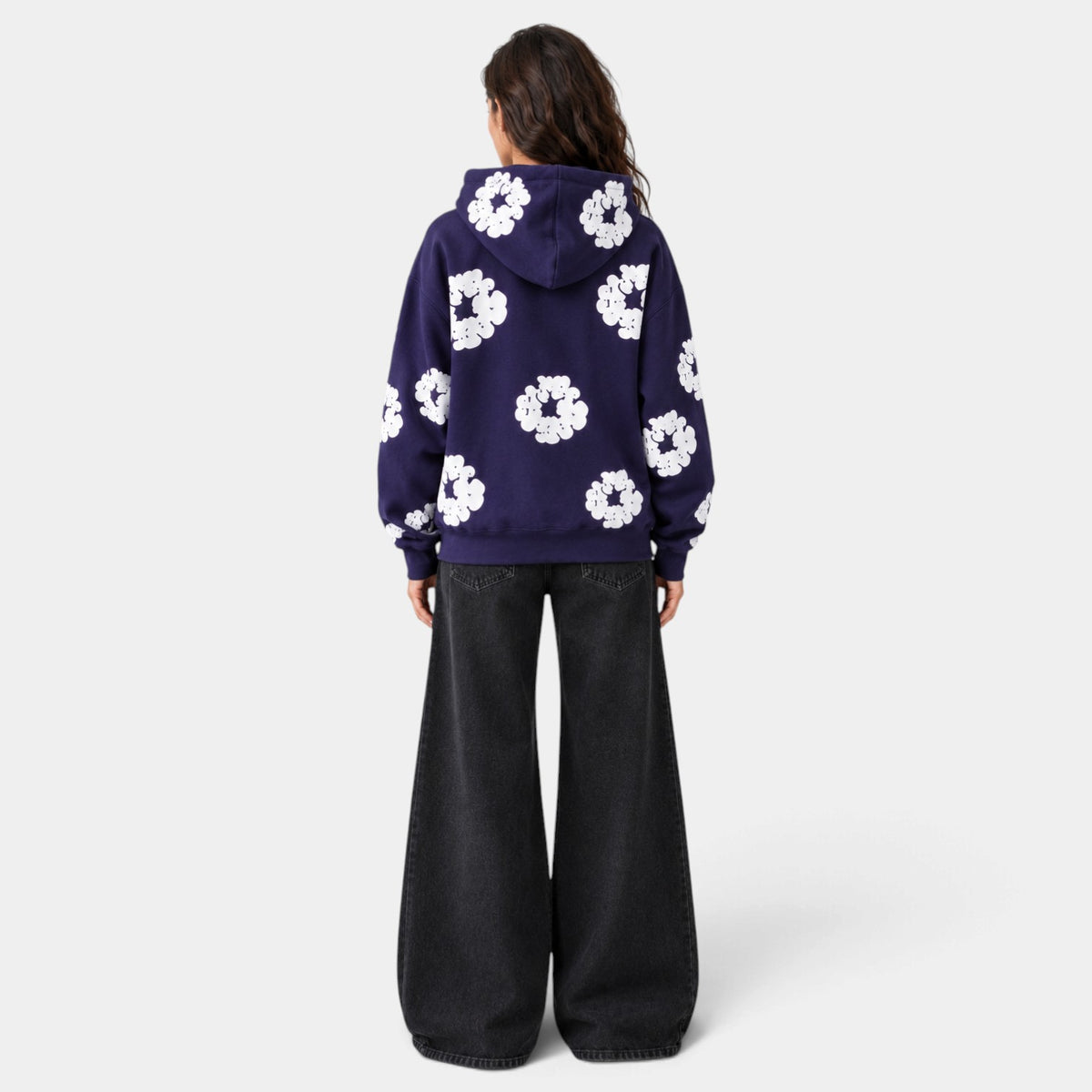 Women's Oversized Floral Print Hoodie