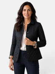 Chaqueta Acolchada de Mujer con Cuello Camisero y Botones