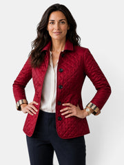 Chaqueta Acolchada de Mujer con Cuello Camisero y Botones