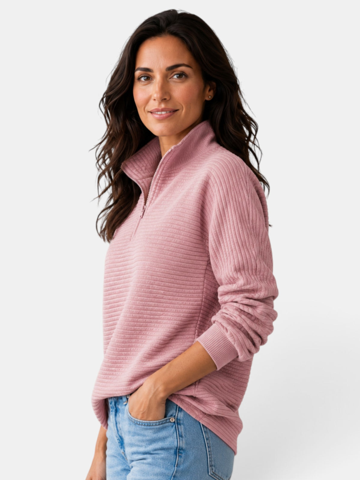 Suéter Mujer Cuello Alto Cremallera