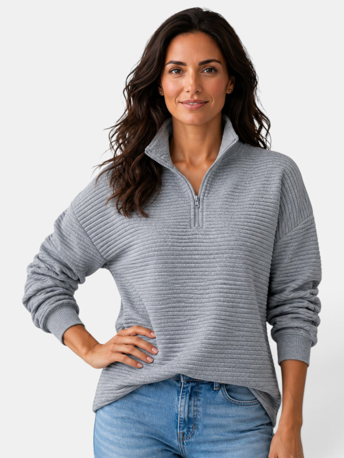 Suéter Mujer Cuello Alto Cremallera