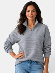 Suéter Mujer Cuello Alto Cremallera