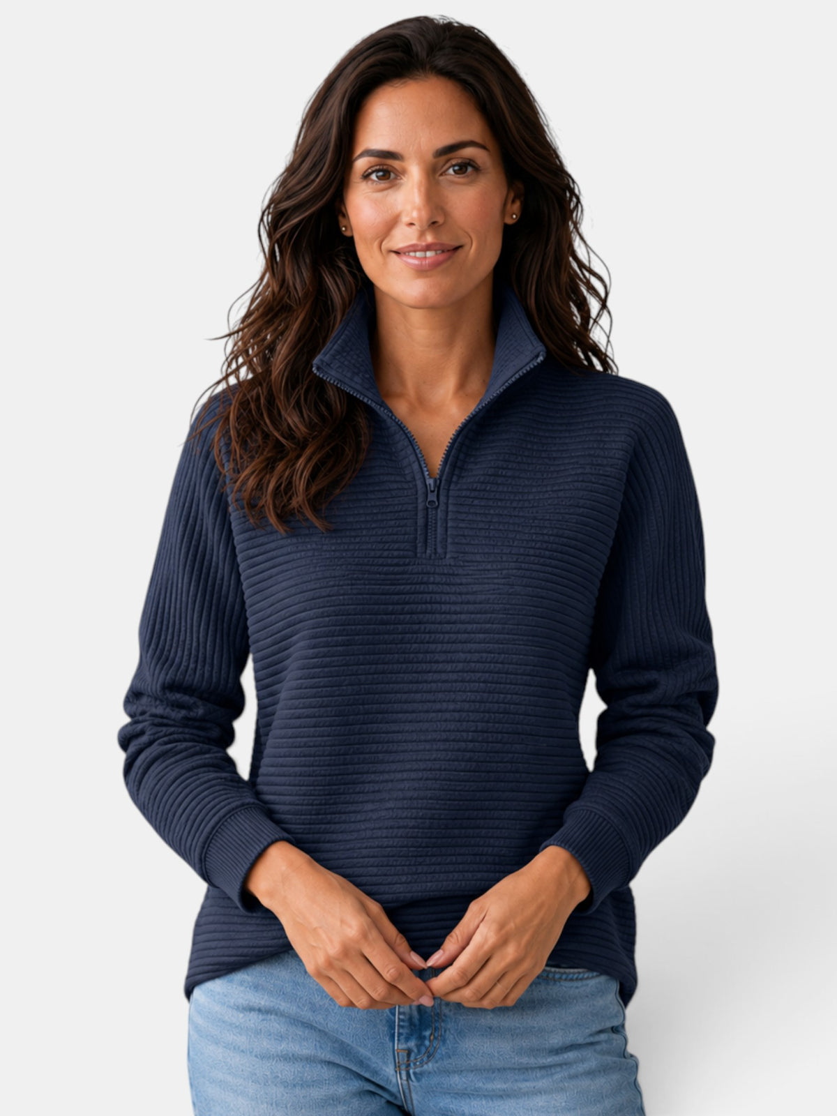 Suéter Mujer Cuello Alto Cremallera