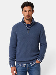 Suéter Hombre Punto Cremallera Cuello Alto