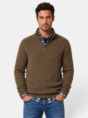 Suéter Hombre Punto Cremallera Cuello Alto