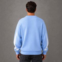 Jersey Hombre Cuello Redondo con Estampado Tejido Streetwear
