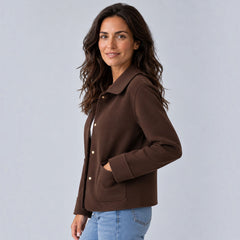 Camisa Chaqueta Mujer con Cuello Solapa y Bolsillos