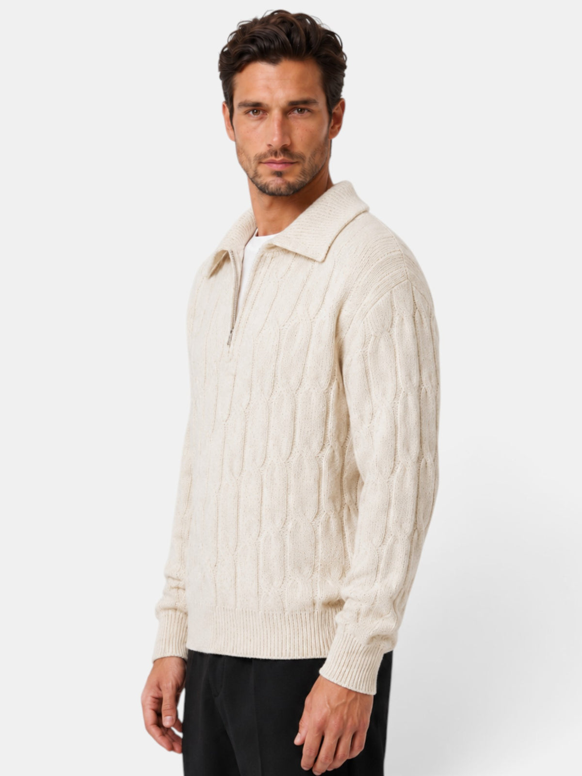 Men's Loose Lapel Neck Sweater