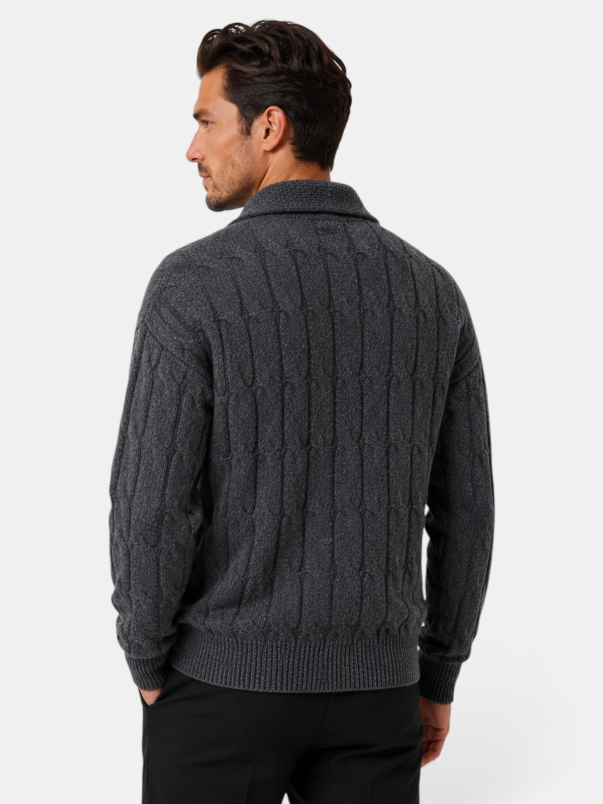 Men's Loose Lapel Neck Sweater