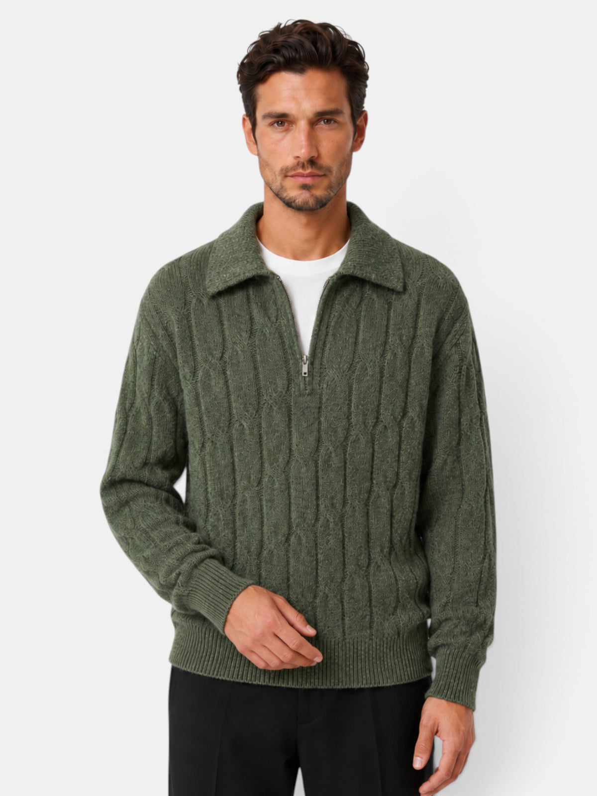 Men's Loose Lapel Neck Sweater