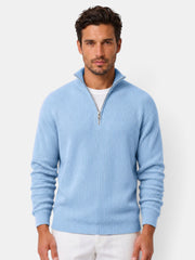 Men's Ribbed Zip-Up Sweater
