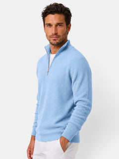 Men's Ribbed Knit Quarter-Zip Sweater