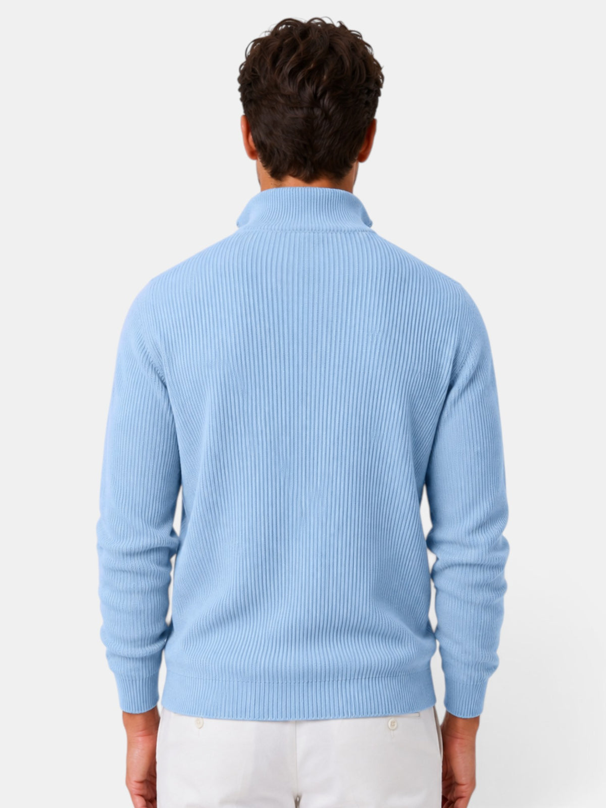 Men's Ribbed Zip-Up Sweater