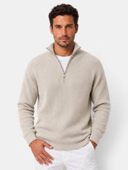Men's Ribbed Zip-Up Sweater