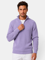 Men's Ribbed Zip-Up Sweater