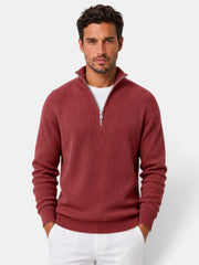 Men's Ribbed Zip-Up Sweater