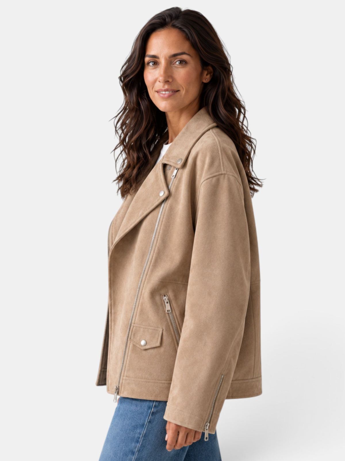 Chaqueta Mujer Ante Sintético Casual