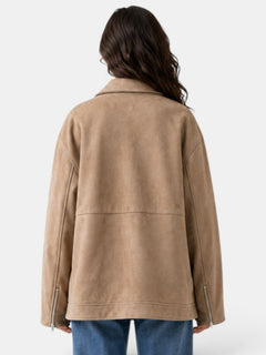 Women's Faux Suede Jacket - Casual Fit