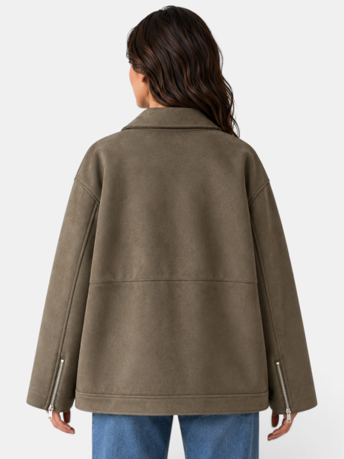 Chaqueta Mujer Ante Sintético Casual