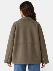 Chaqueta Mujer Ante Sintético Casual