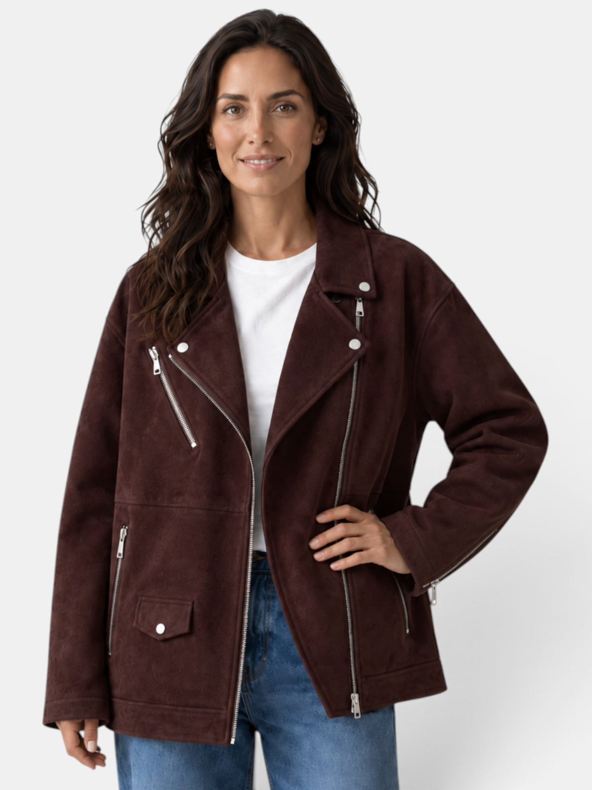 Chaqueta Mujer Ante Sintético Casual