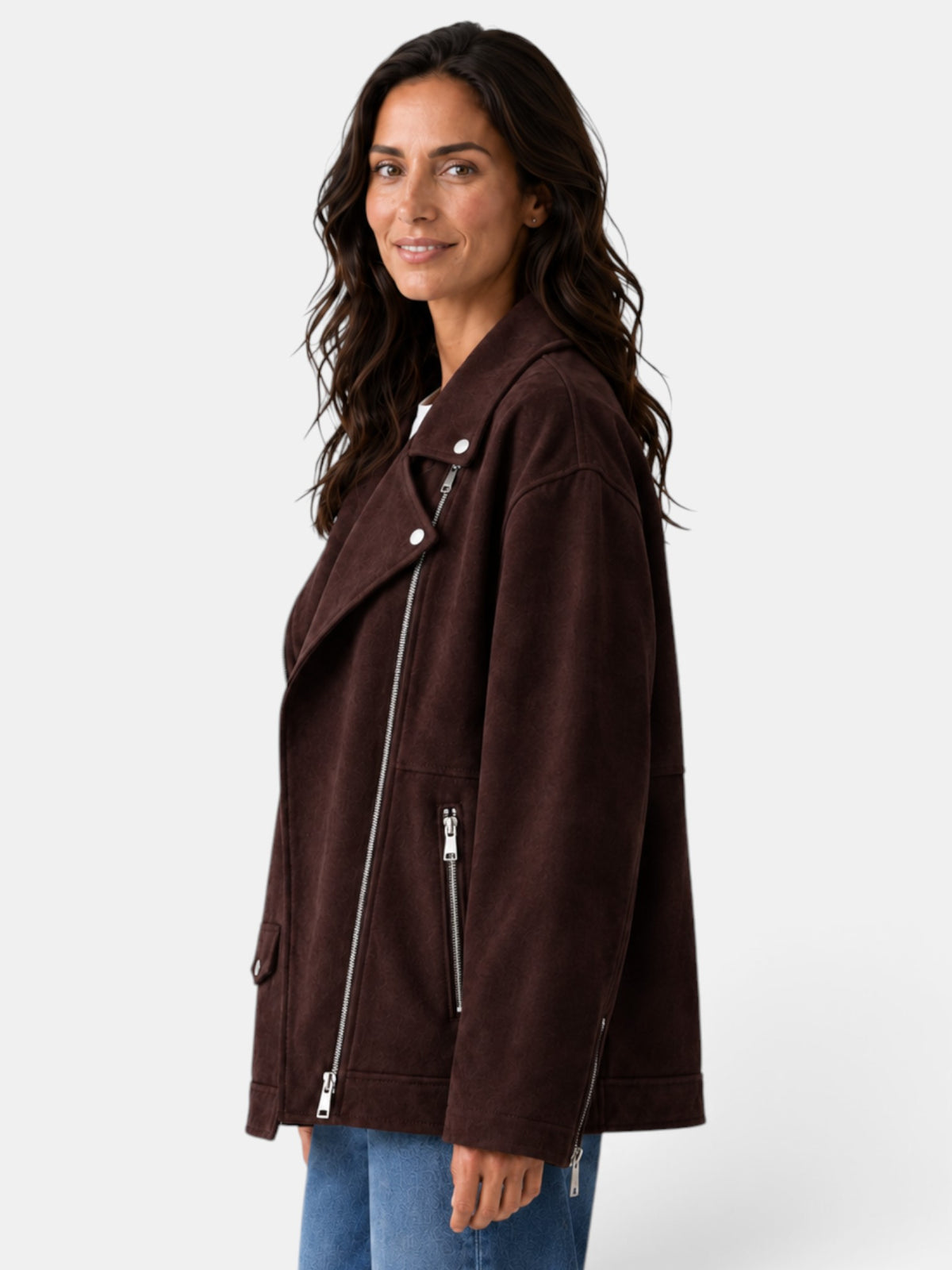 Chaqueta Mujer Ante Sintético Casual