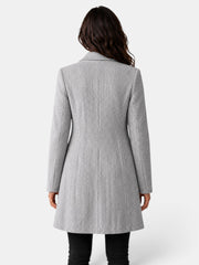 Abrigo Largo Mujer Jacquard Gris