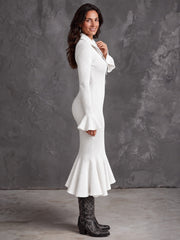 Women's Ribbed Knit Midi Dress